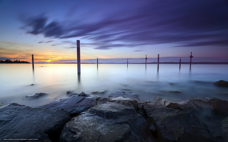 Rocks and Posts at Sunset