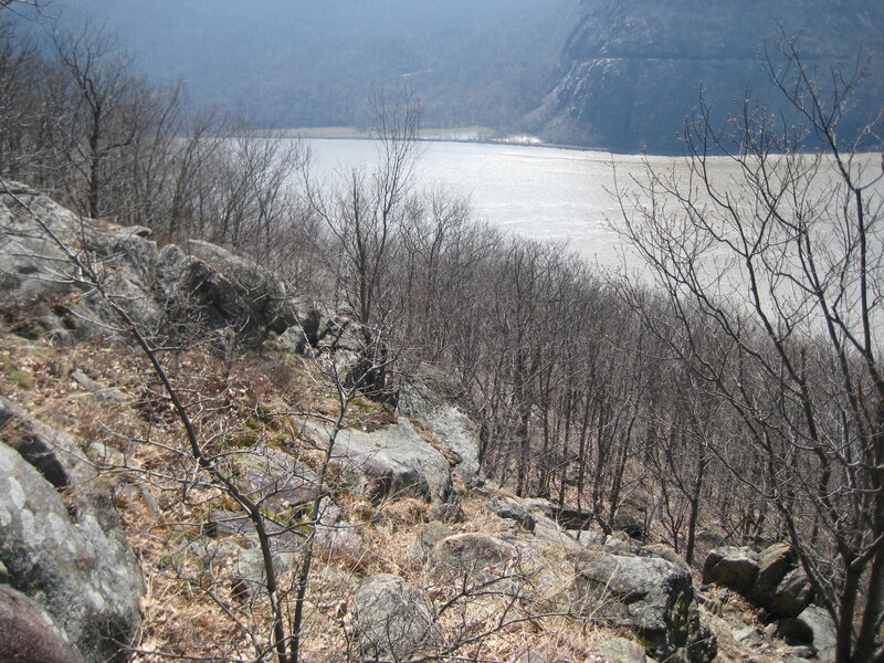 Rocks and river in winter