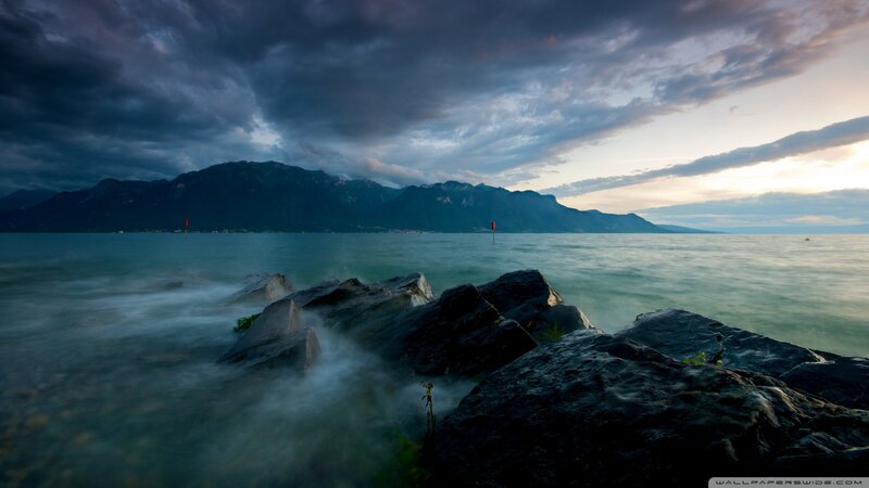 Rocks at Lake Shore — Blue