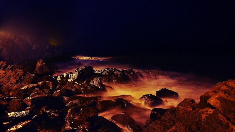 Rocks at Night Beach