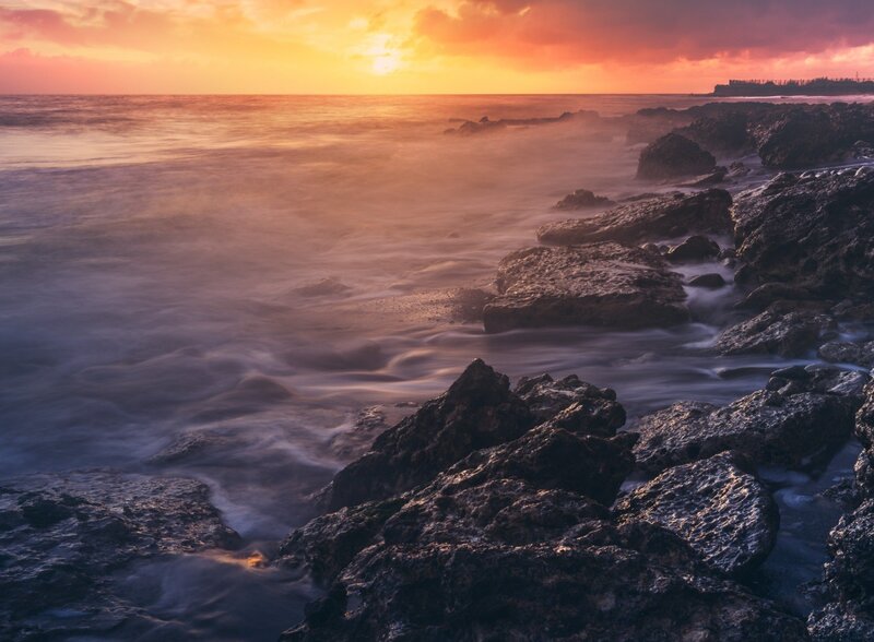 Rocks at Ocean Shoreline — Orange, Serene