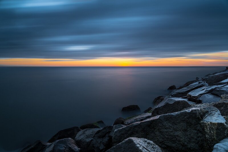 Rocks at Ocean Sunset