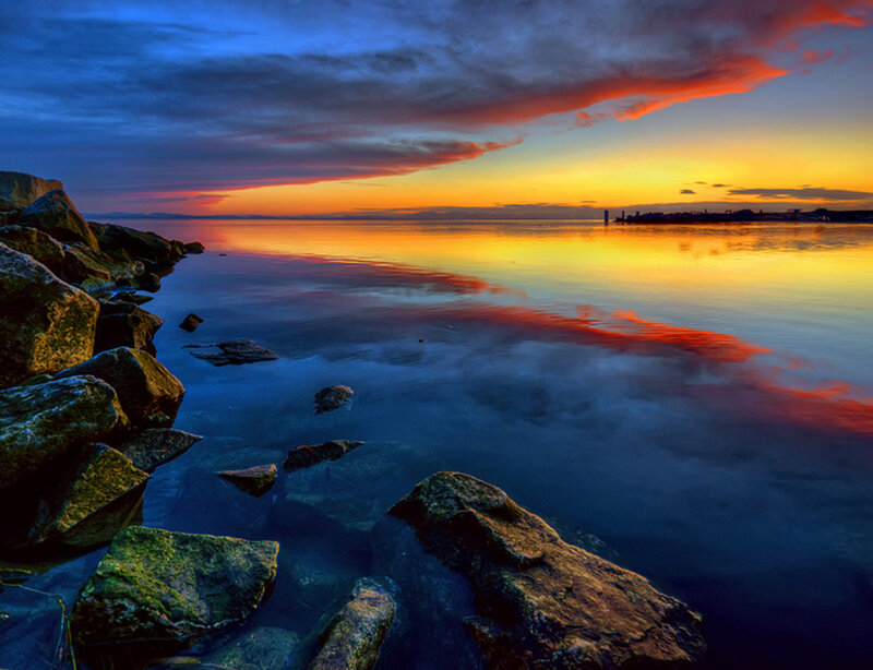 Rocks at Sunset — Blue, Dramatic