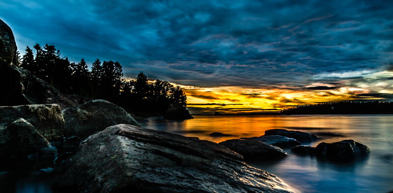 Rocks at Sunset — Blue