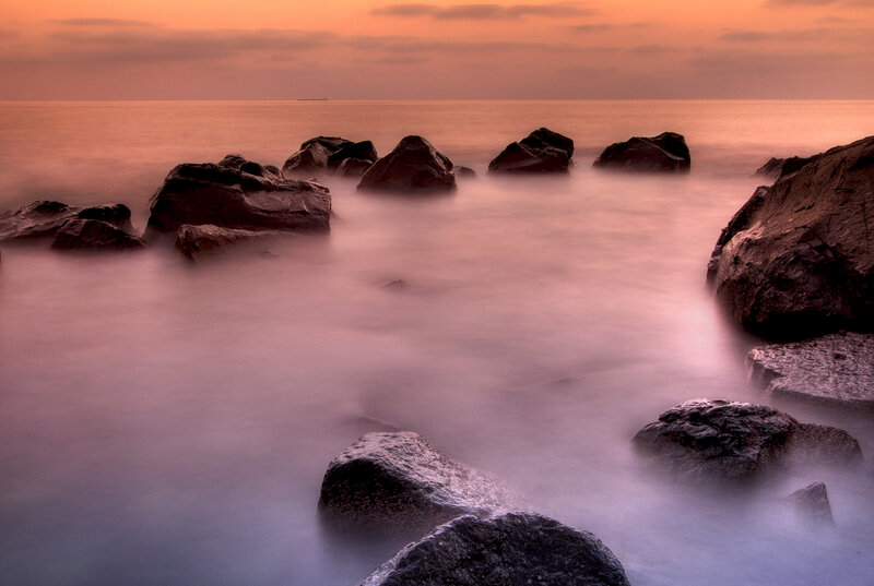 rocks at sunset by the sea