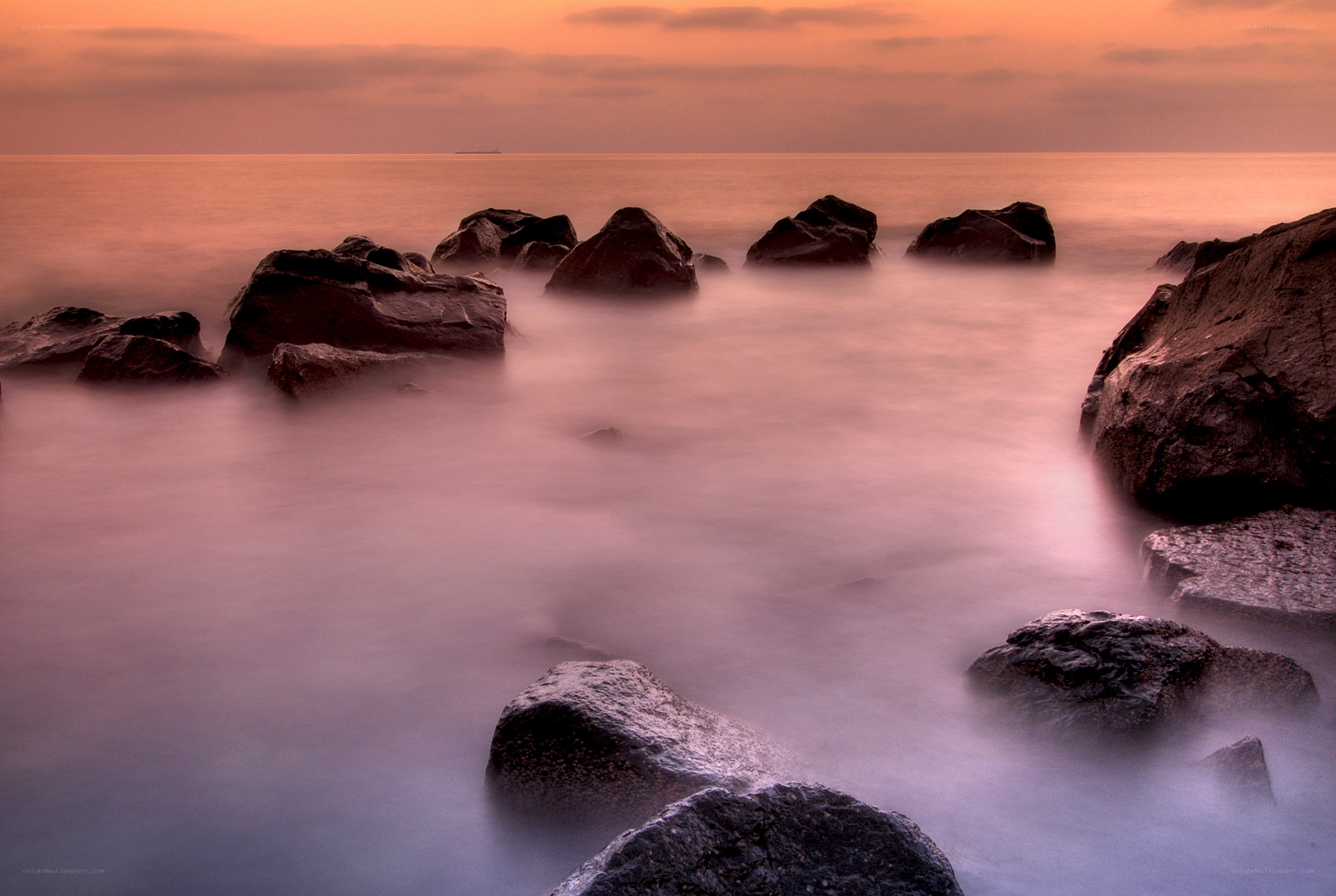 rocks at sunset by the sea