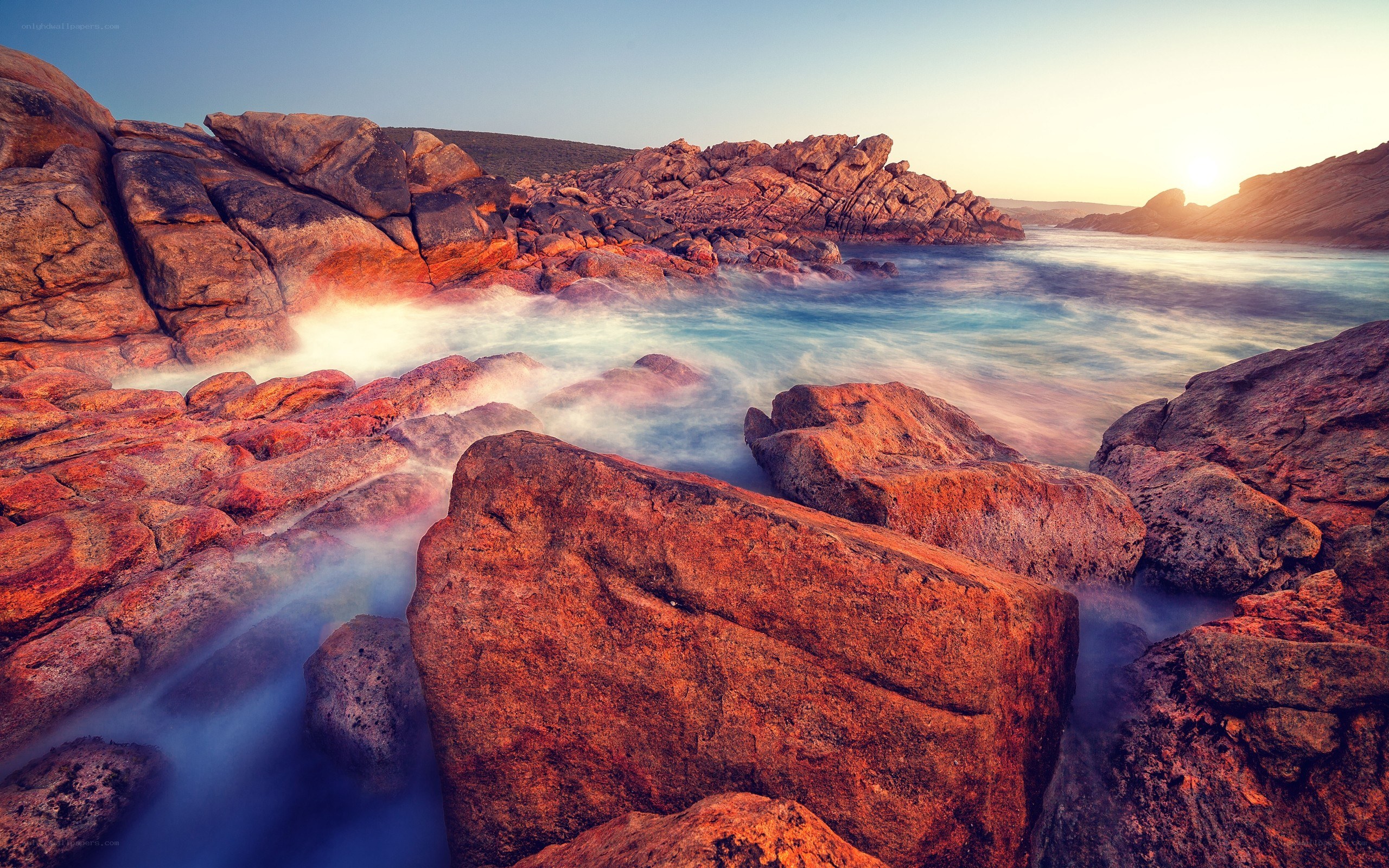 rocks at sunset by the sea