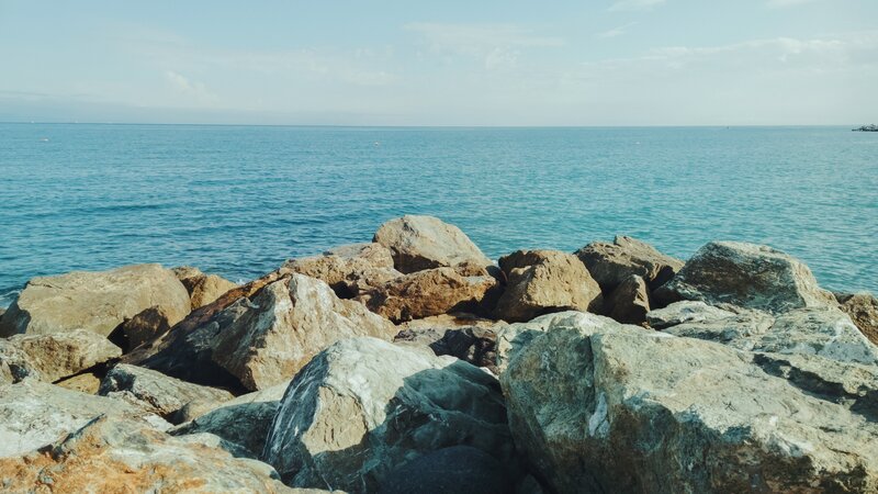 Rocks at the Water's Edge — Blue