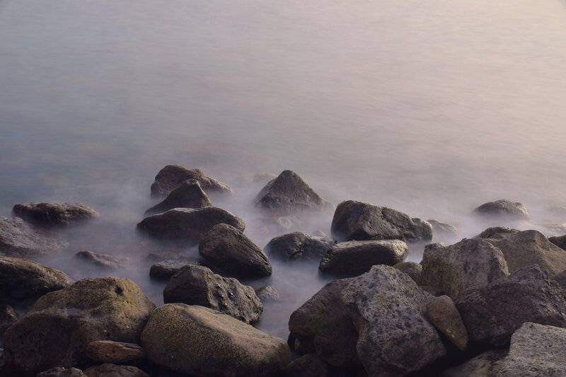 Rocks at Water's Edge — Gray