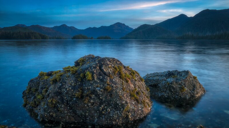 Rocks in a Lake — Blue