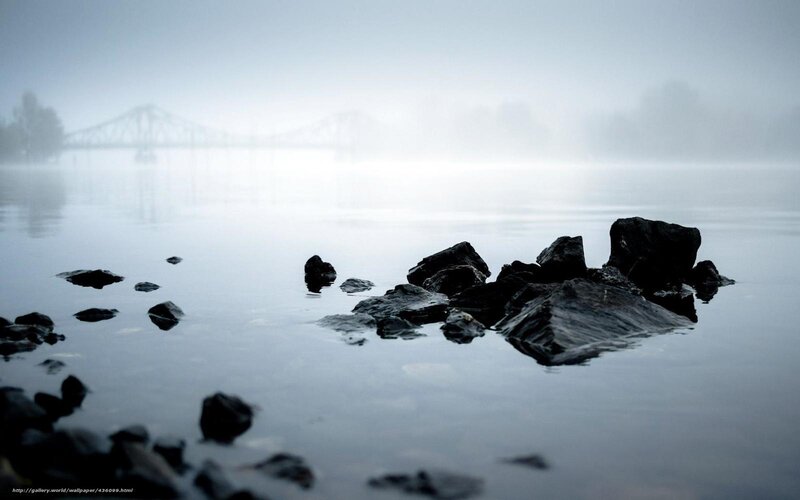 Rocks in Calm Water — Gray, Serene