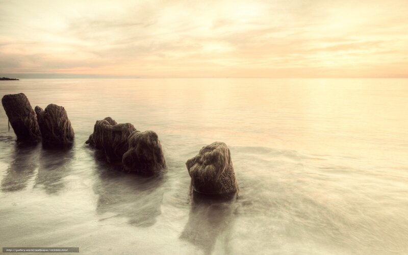 Rocks in Calm Water — Yellow