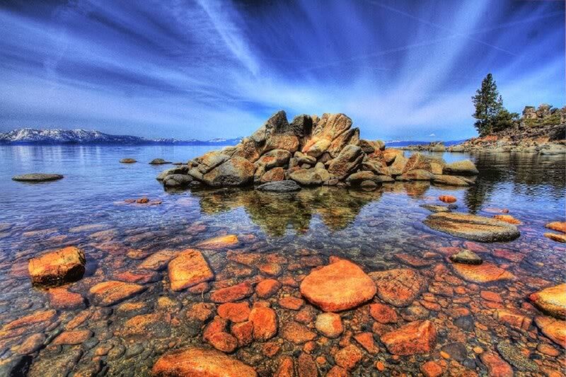 Rocks in Clear Water — Blue
