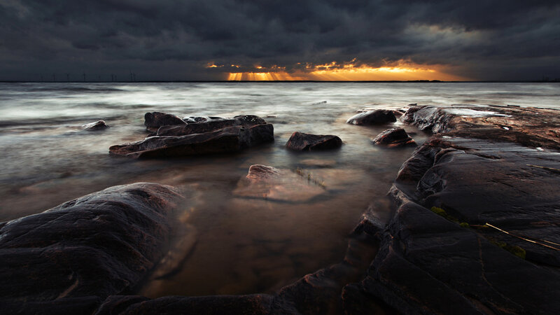 Rocks in Coastal Water — Dark Gray