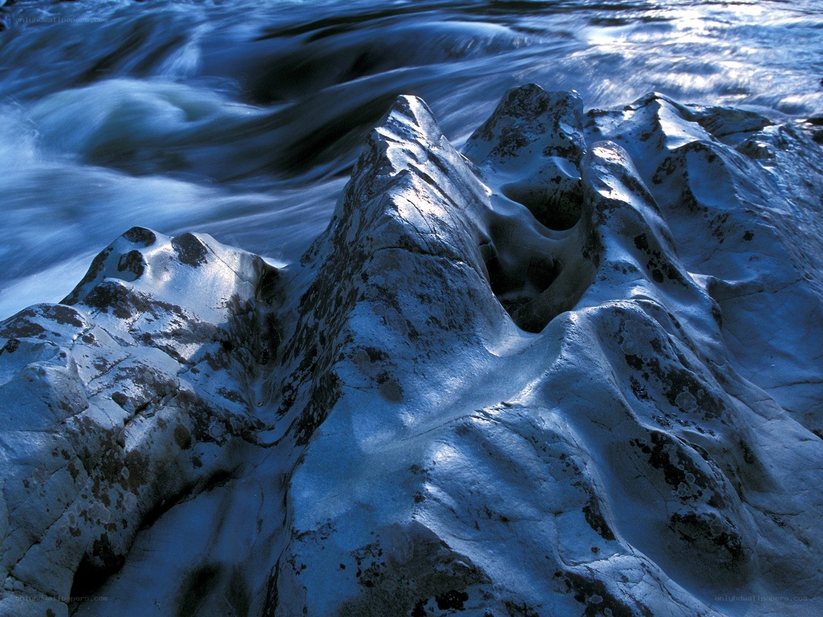 Rocks in flowing water