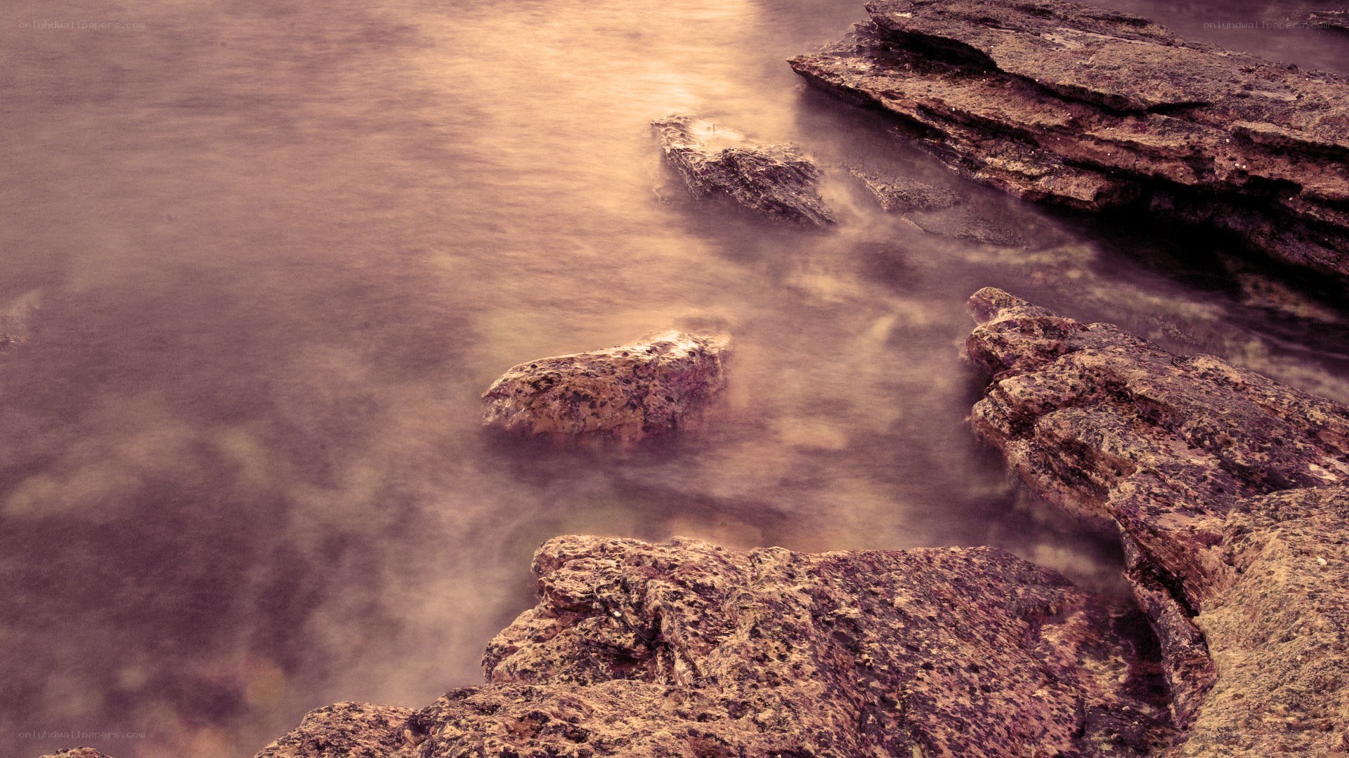 rocks in flowing water