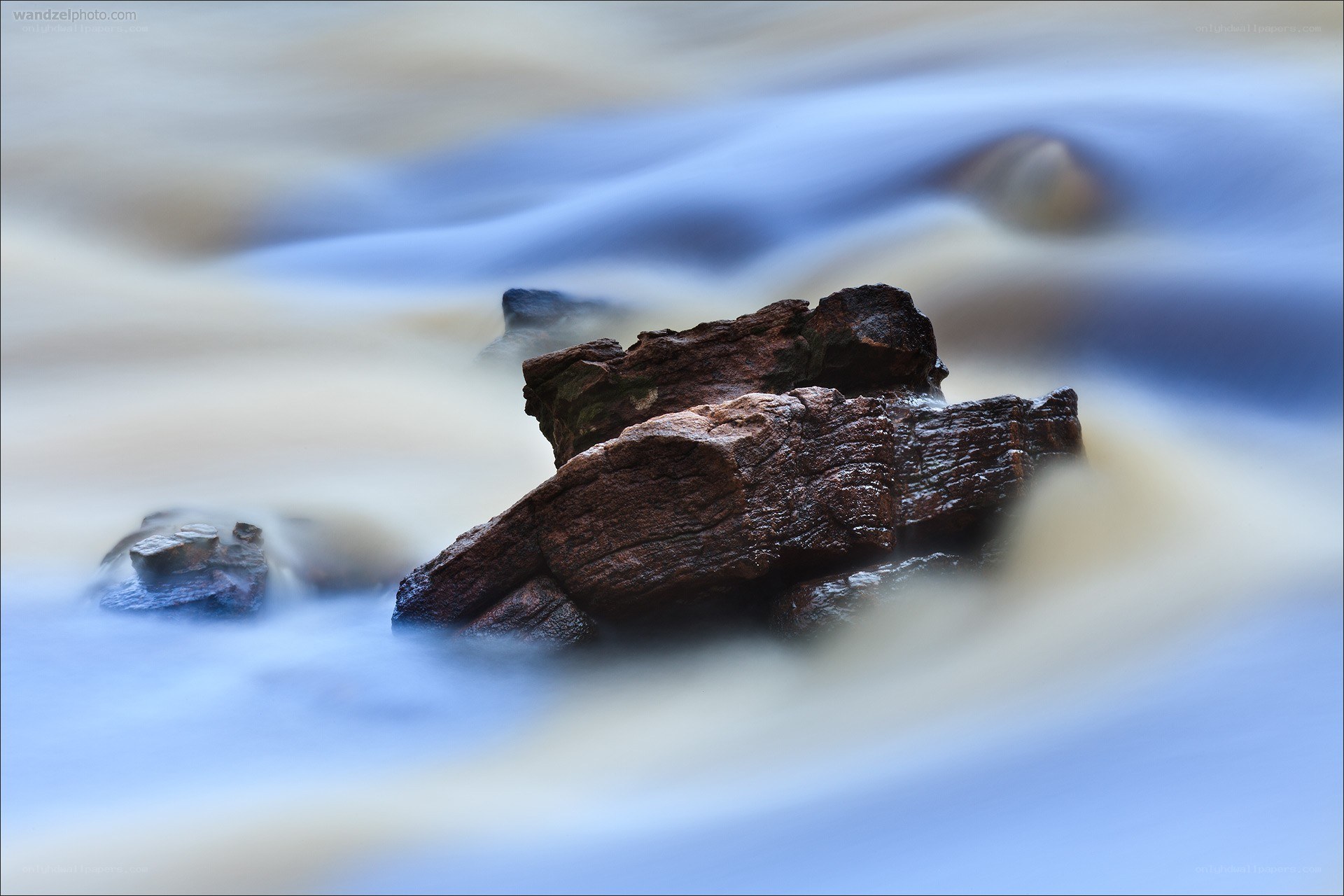 Rocks in flowing water