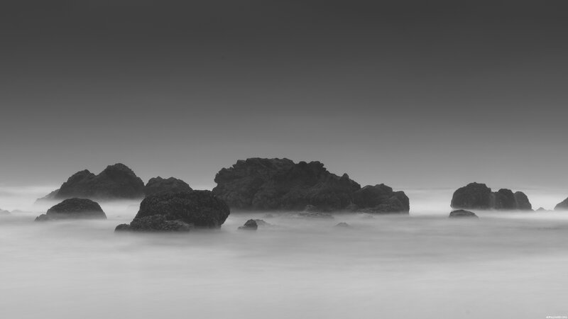 Rocks in Ocean Mist