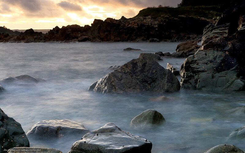 Rocks in Ocean Water — Gray, Serene