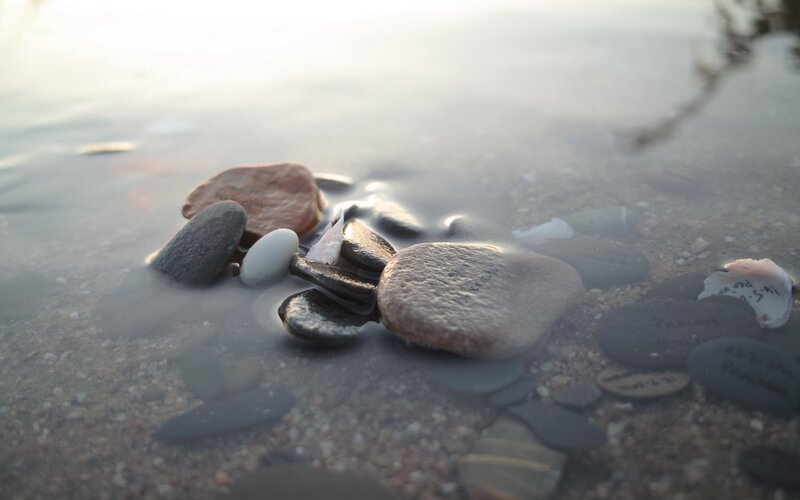 rocks in shallow water