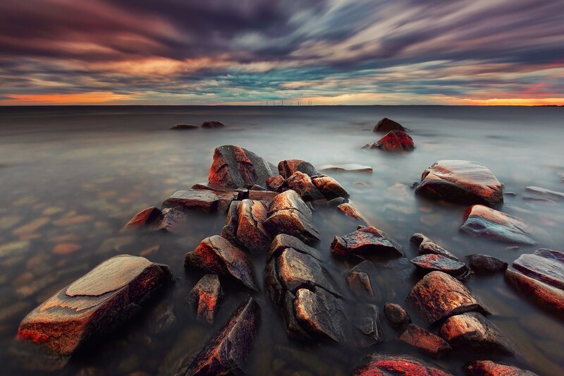 Rocks in Shallow Water — Orange