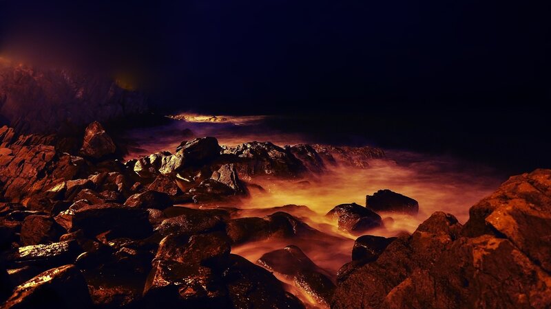 Rocks on a Beach — Black, Dramatic