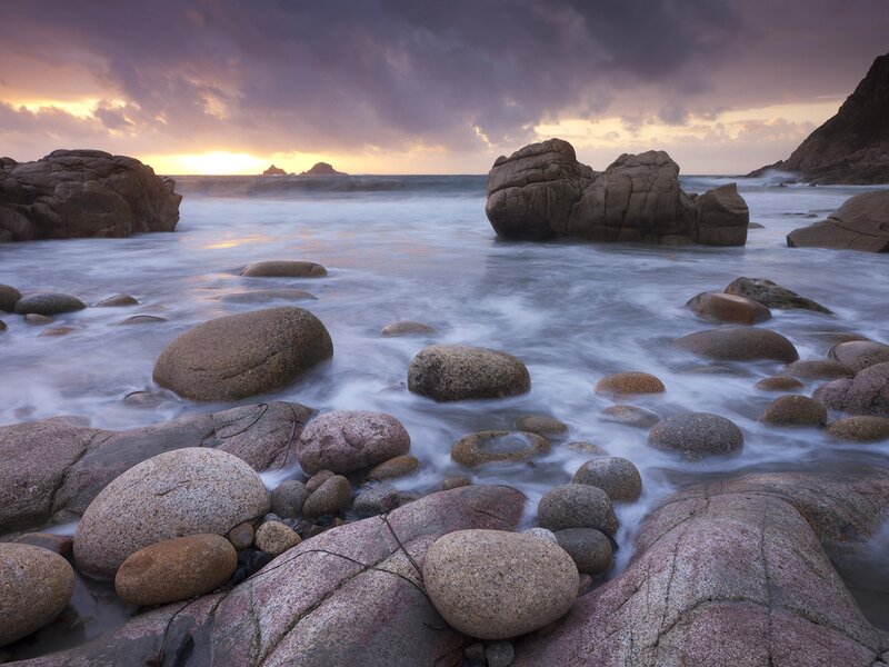 Rocks on a Beach — Purple, Dramatic