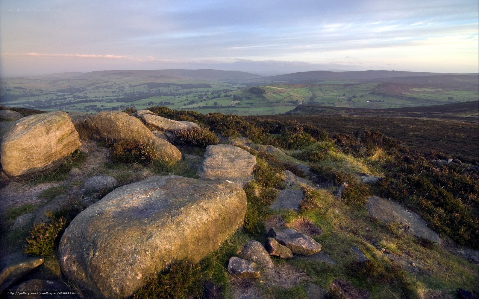 Rocks on a hilltop view