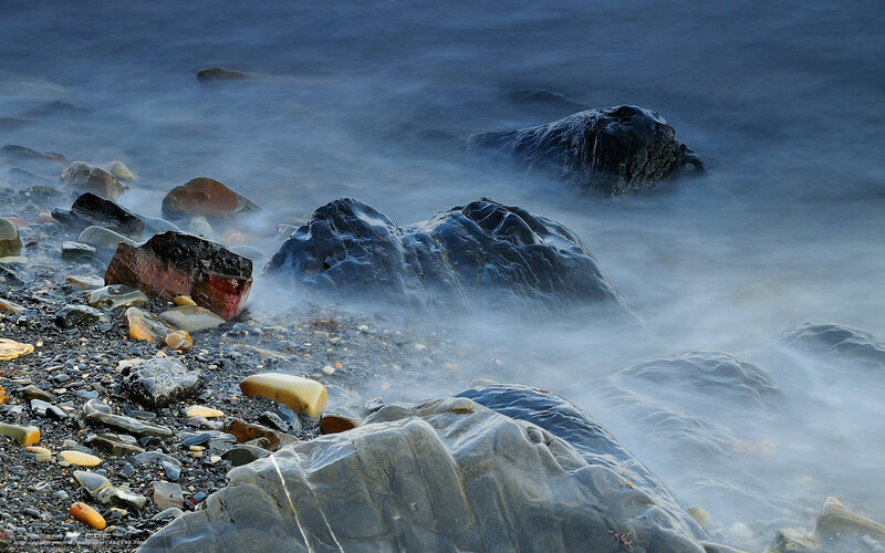 Rocks on a Pebble Beach — Blue