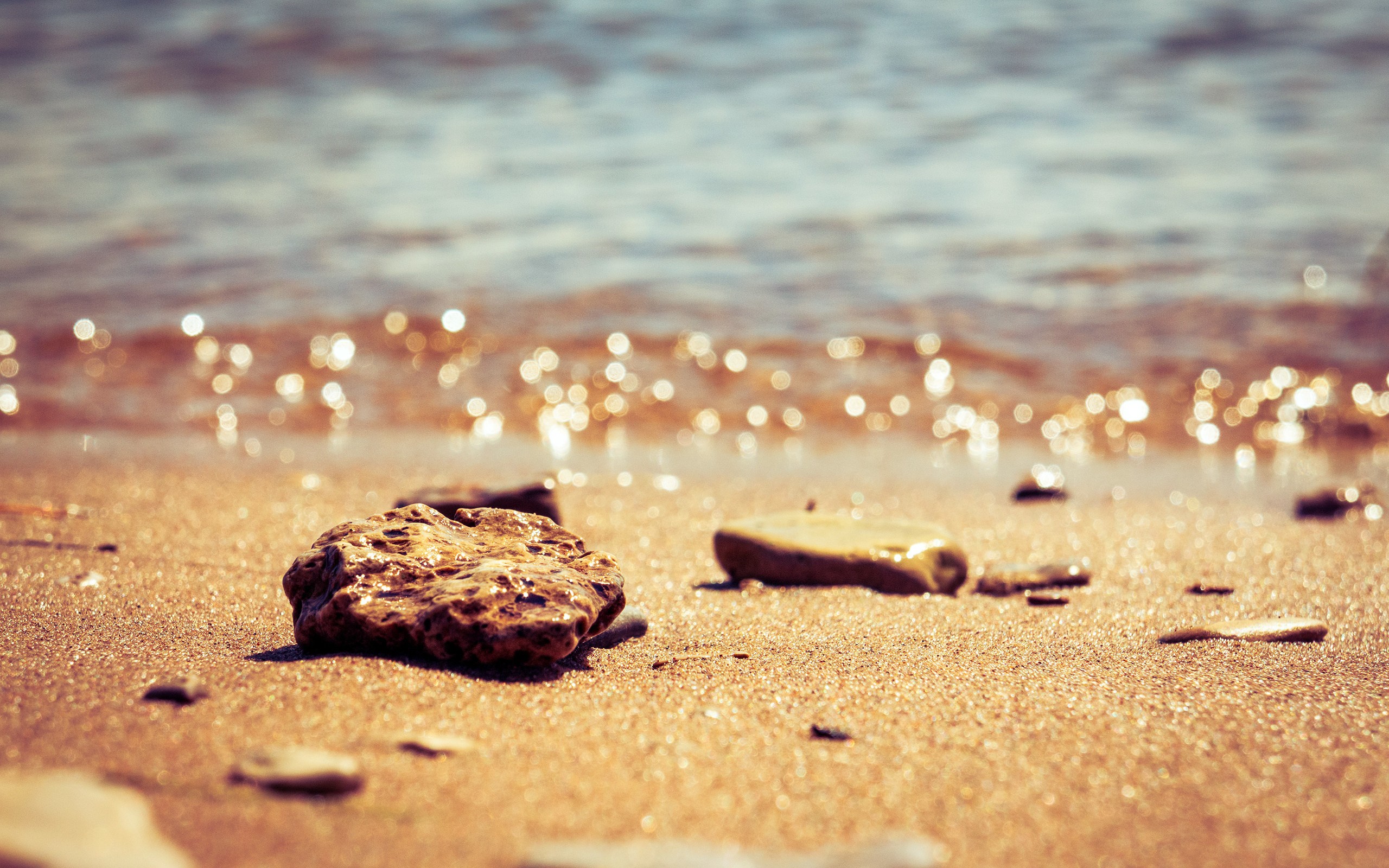 rocks on a sandy beach