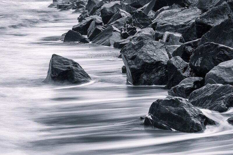 Rocks on a Shoreline — Black