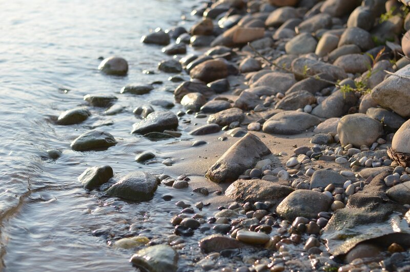Rocks on a Shoreline — Gray, Calm