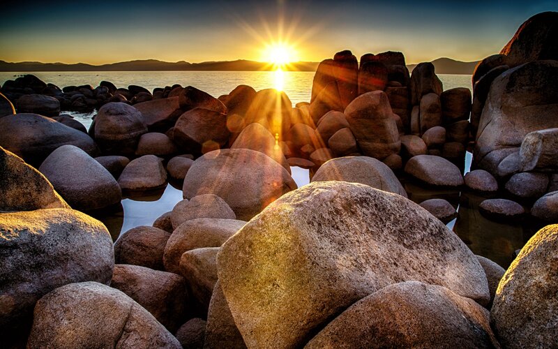 Rocks on Lake Shore — Brown