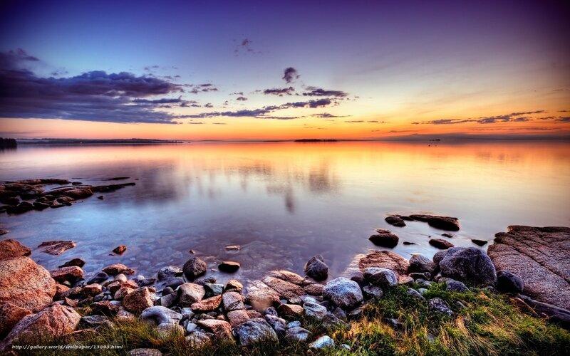 Rocks on Lake Shore — Orange, Serene