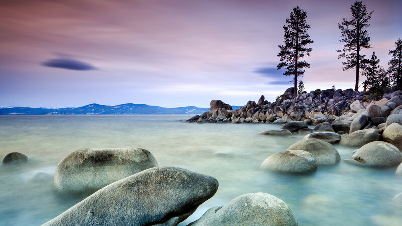 Rocks on Lake Shore — Purple