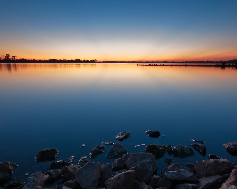 Rocks on Lake Shore — Serene