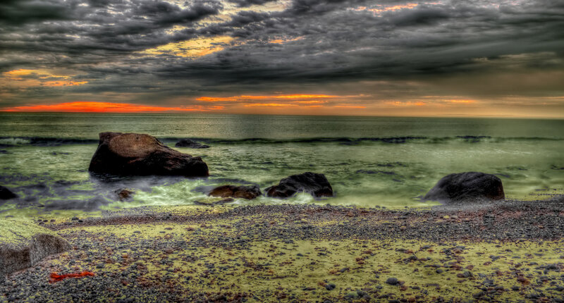 Rocks on Pebble Beach — Green