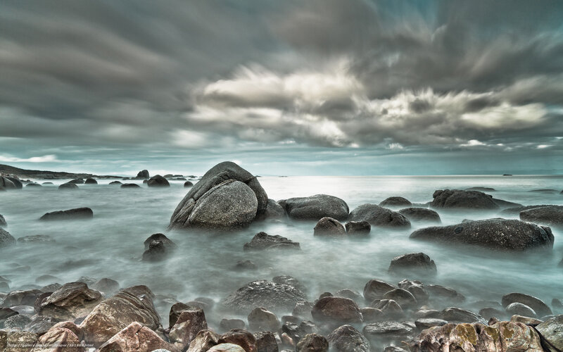 Rocks on Rocky Shore — Gray