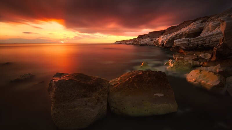 Rocks on Rocky Shore — Orange