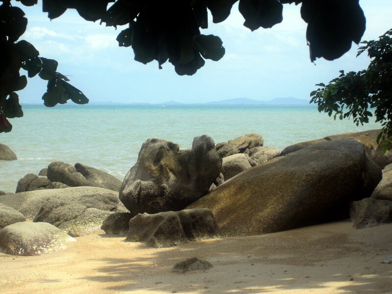 Rocks on Sandy Beach — Brown, Serene
