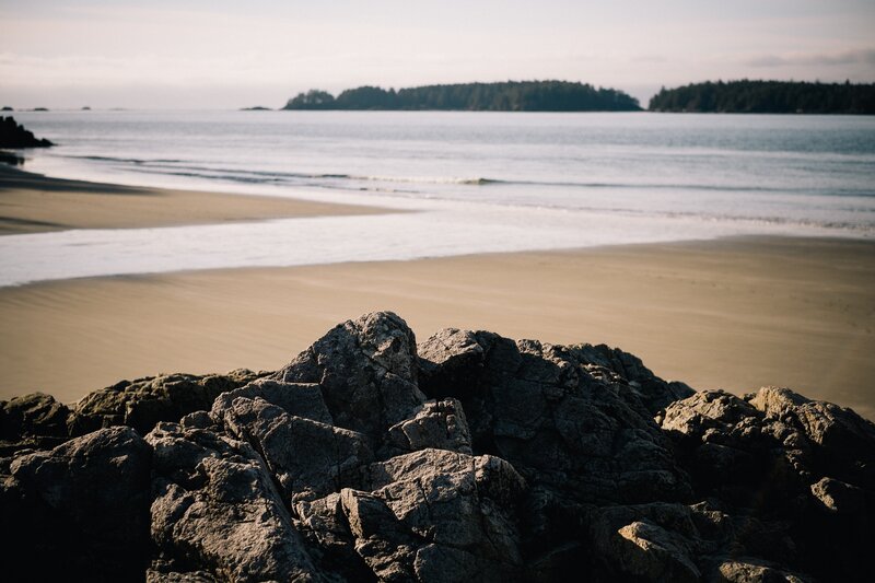 Rocks on Sandy Beach — Gray, Serene