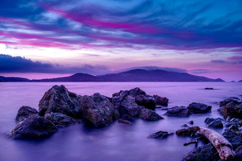 Rocks on Seashore — Purple, Dramatic