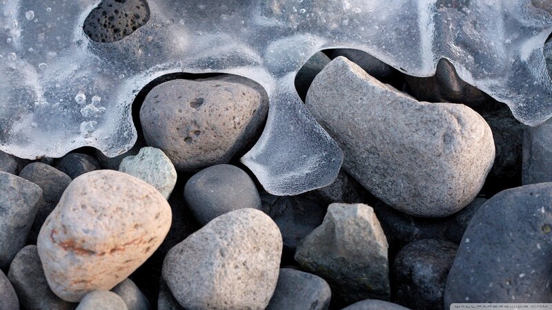 rocks under ice