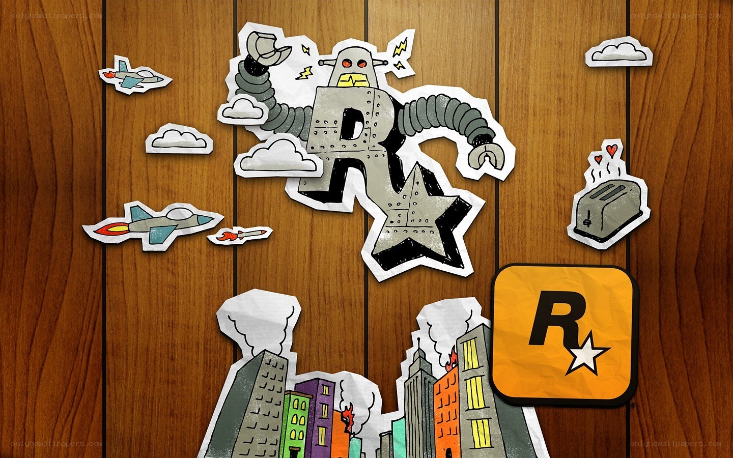 Rockstar Games logo collage