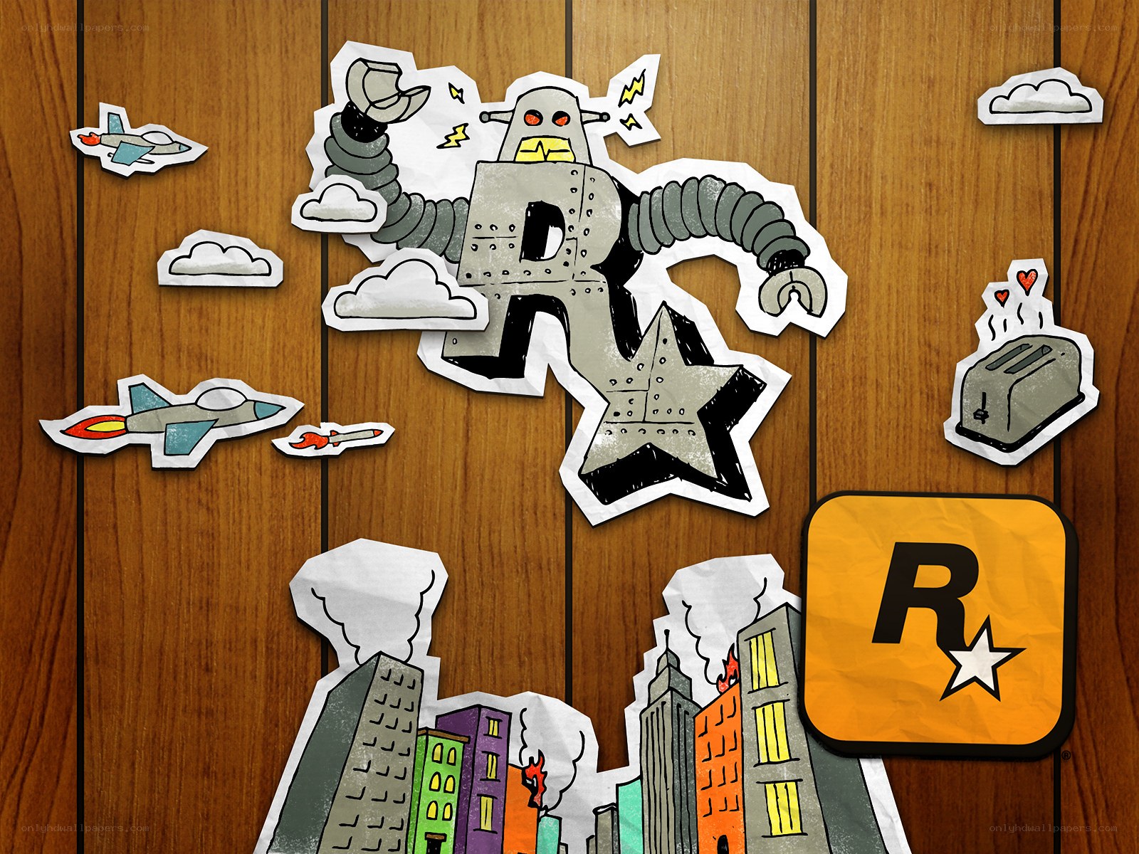 Rockstar Games logo collage