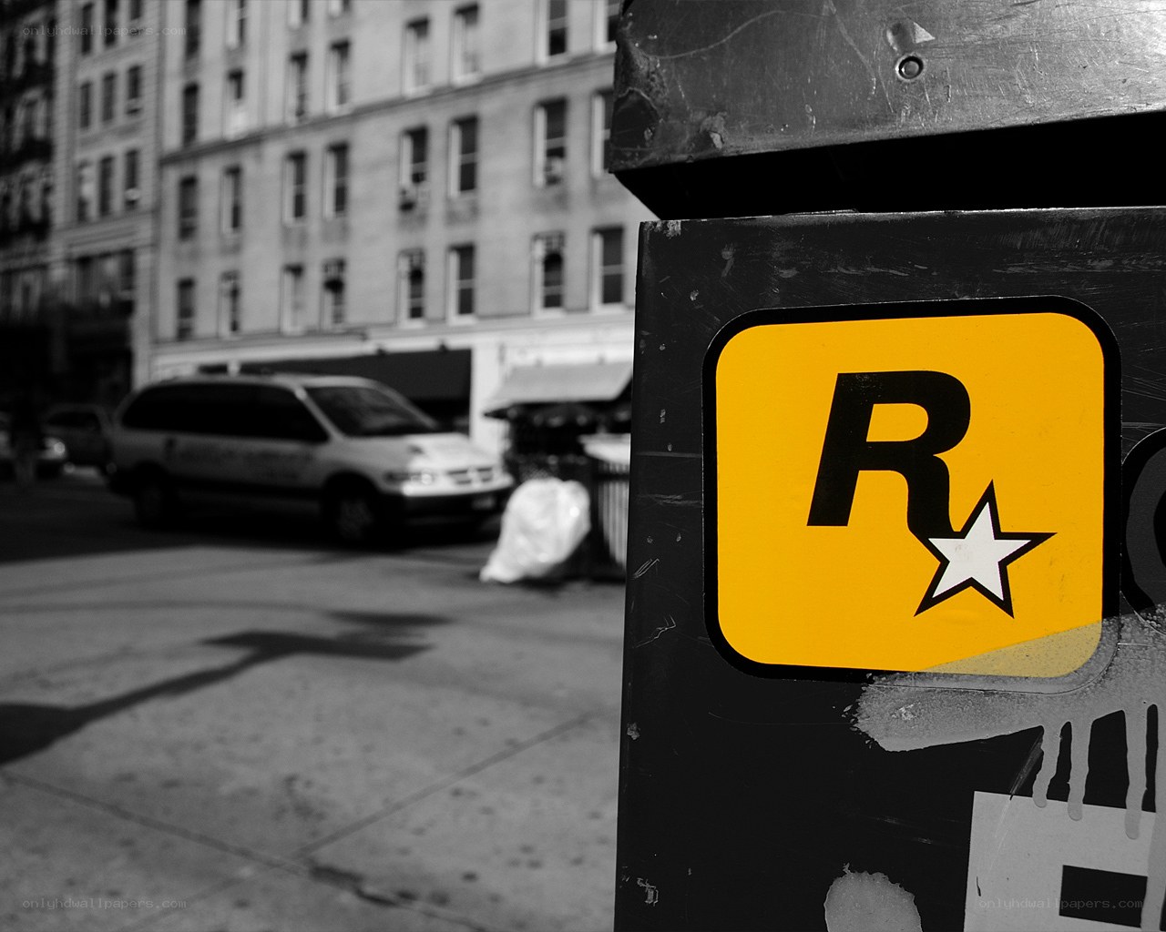 Rockstar Games logo on a pole