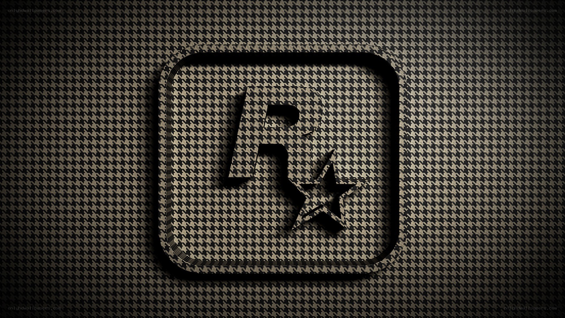 Rockstar Games logo on houndstooth