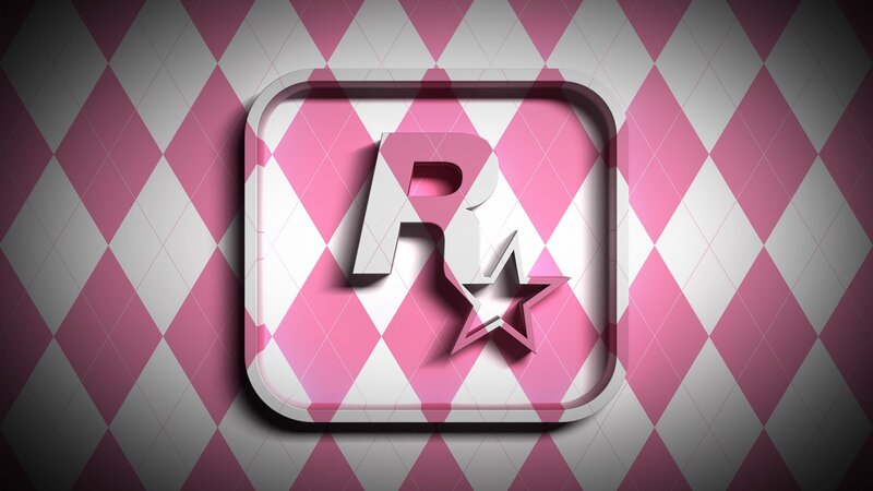 Rockstar Games logo on patterned background