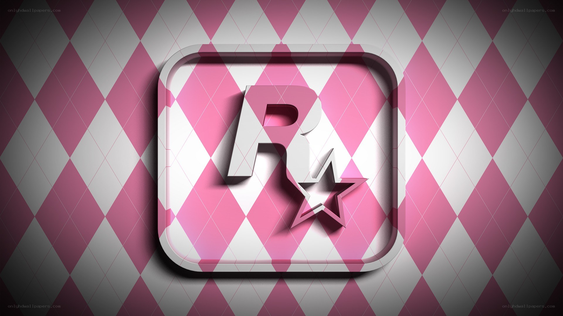 Rockstar Games logo on patterned background