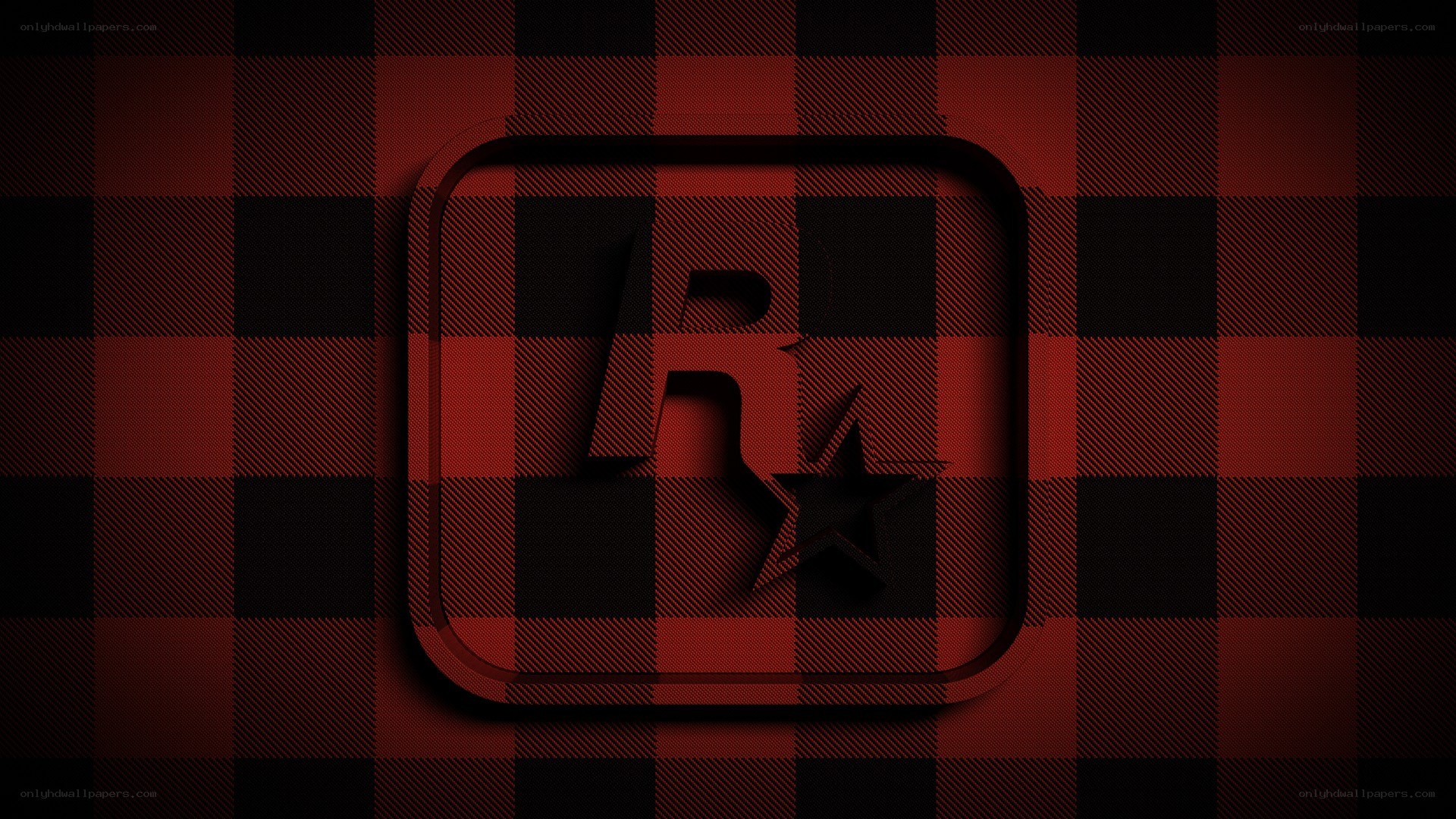 Rockstar Games logo on plaid